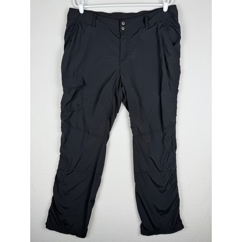 Columbia Silver Ridge Pants Womens 16 Black Ripstop Nylon Cargo Hiking‎ Gorpcore